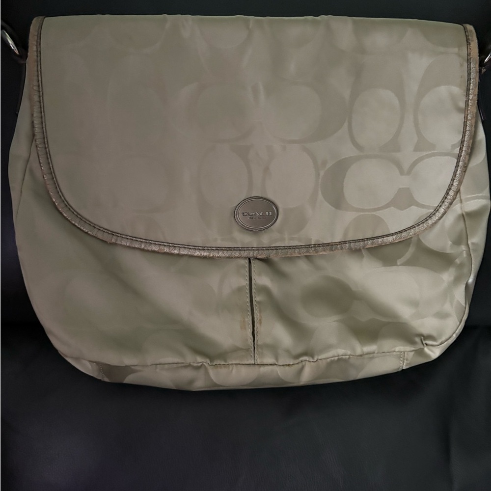 Coach Tan Shoulder Bag with Signature Monogram